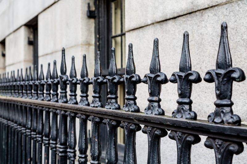 Black Iron Fence Installation detail
